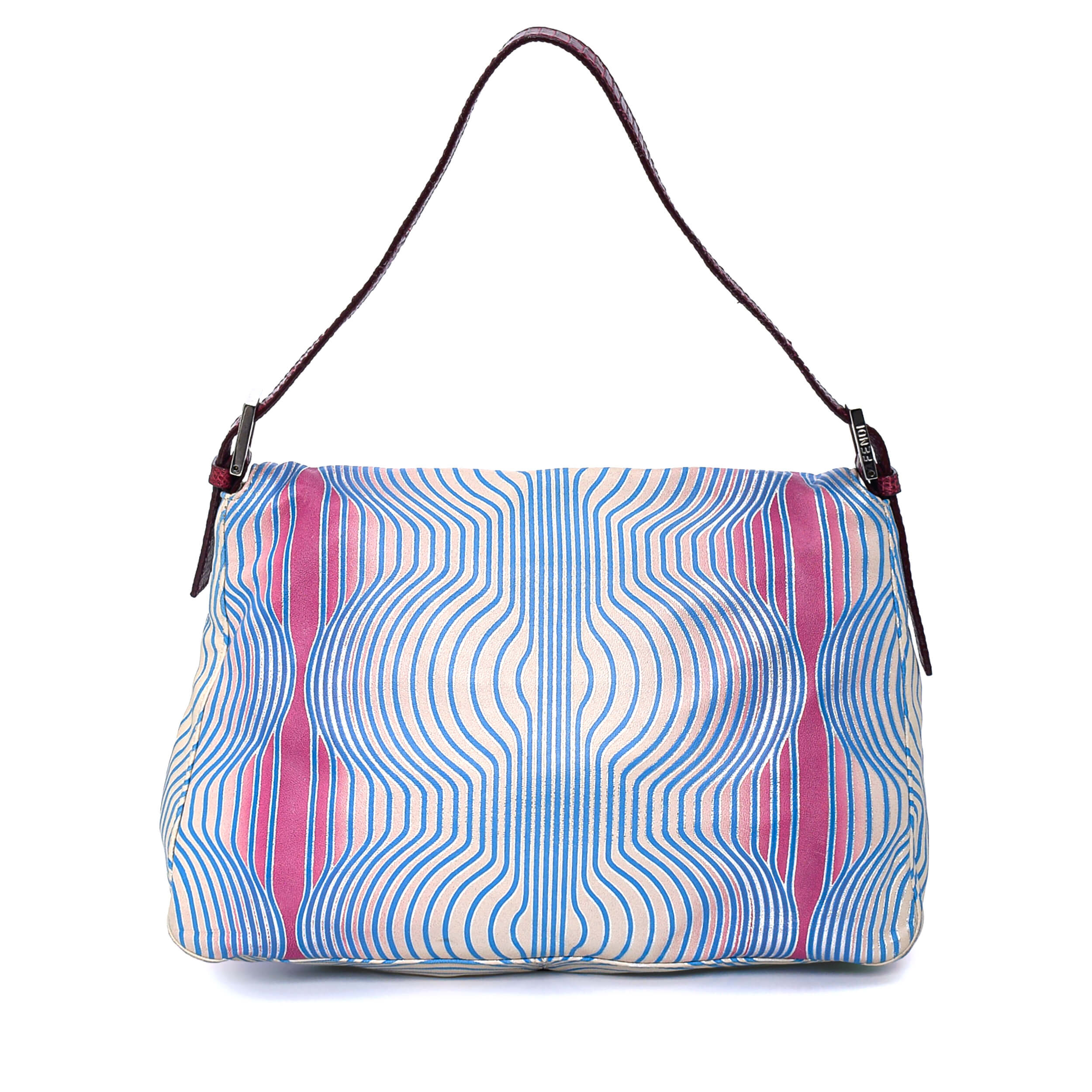 Fendi - Pink&Blue Shiny Fabric FF Hobo Bag